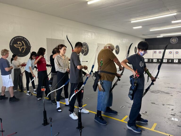 Archers shooting on the line at Arrow Dynamic Archery